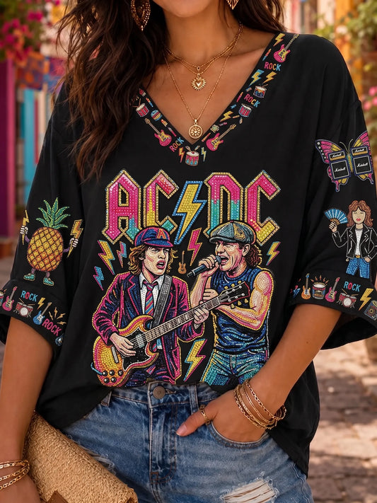 Women's Vintage AC/DC Fan Top