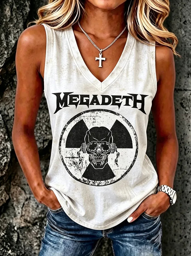 Women's American Thrash Metal Band Fans Print Tank Top