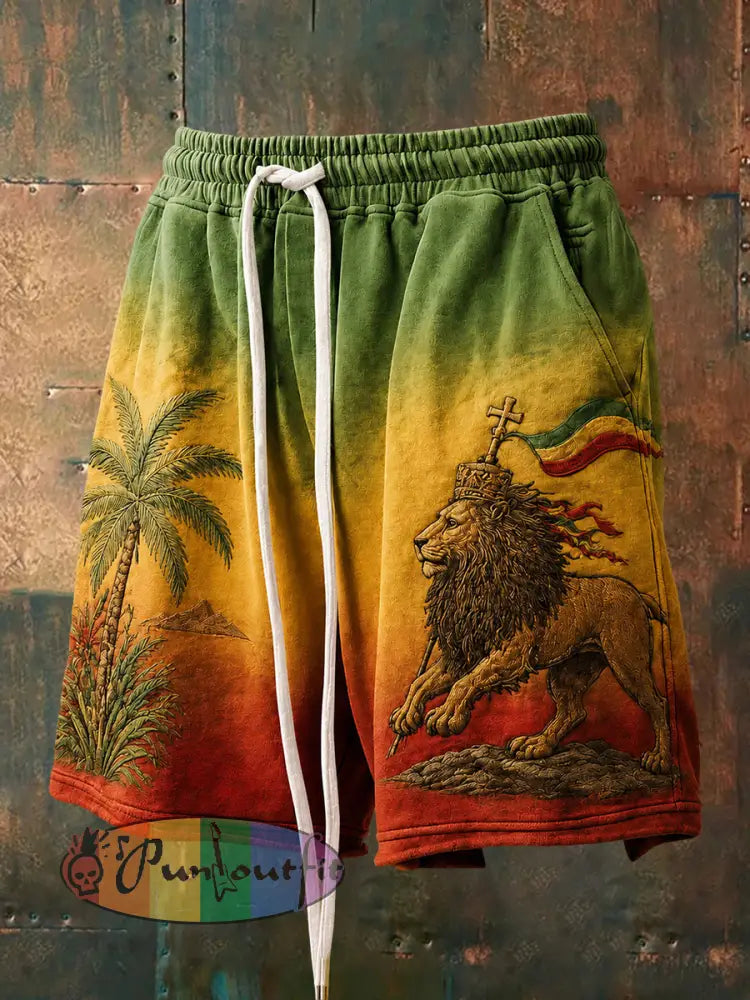 Men's Reggae Print Casual Shorts