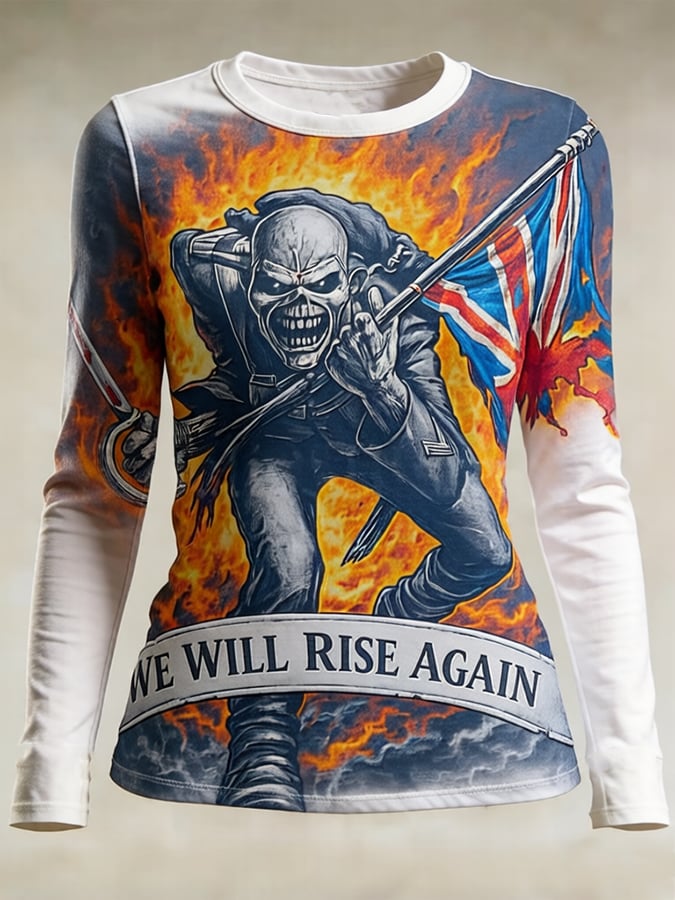 Women's Iron Maiden Tour Crew Neck Short-Sleeve Printed T-Shirt