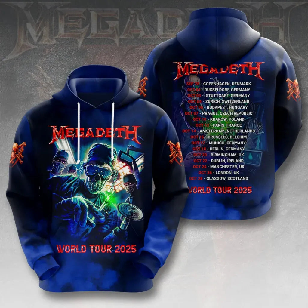 Men's American Thrash Metal Band Print Hoodie