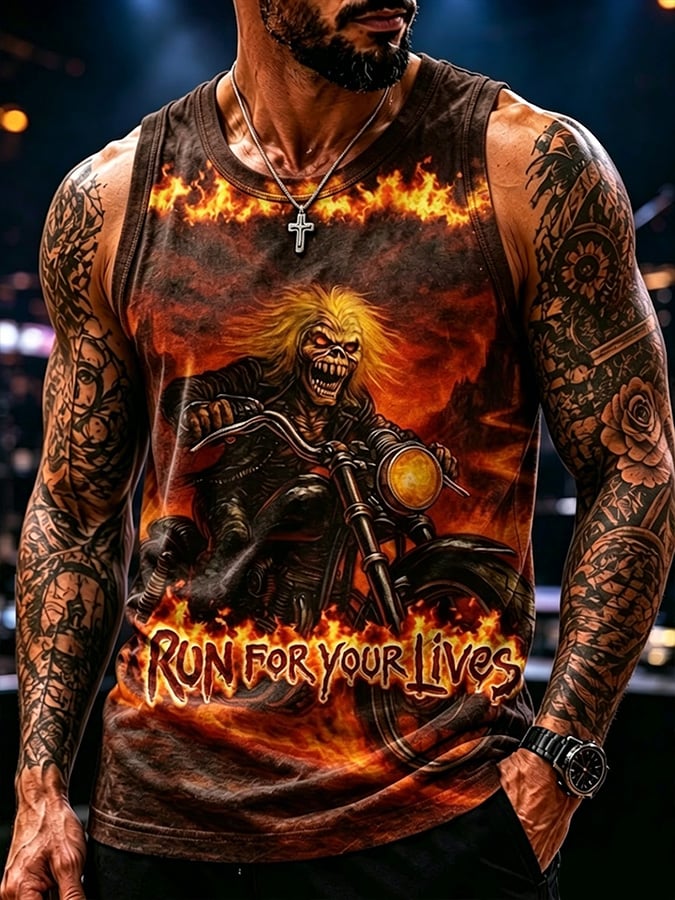 Men's Casual Band-Print Tank Top
