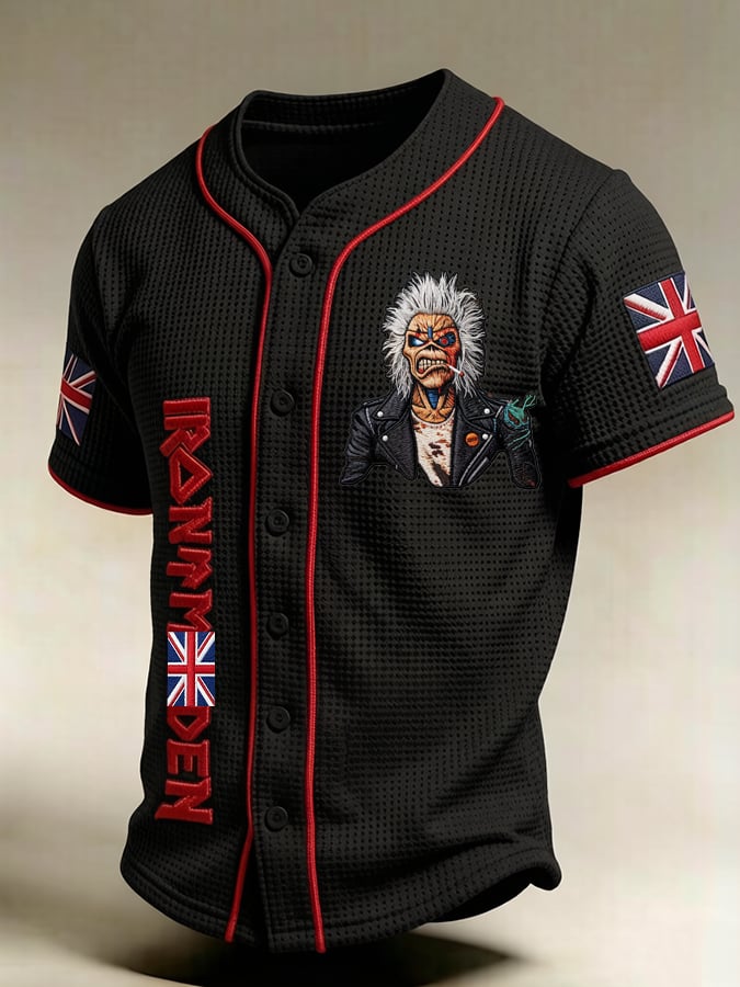 Men's England Heavy Metal Band Print Casual Top