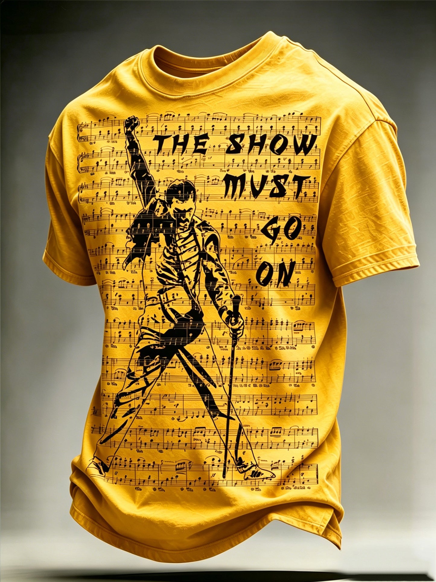 Men's Music-Print Casual Top