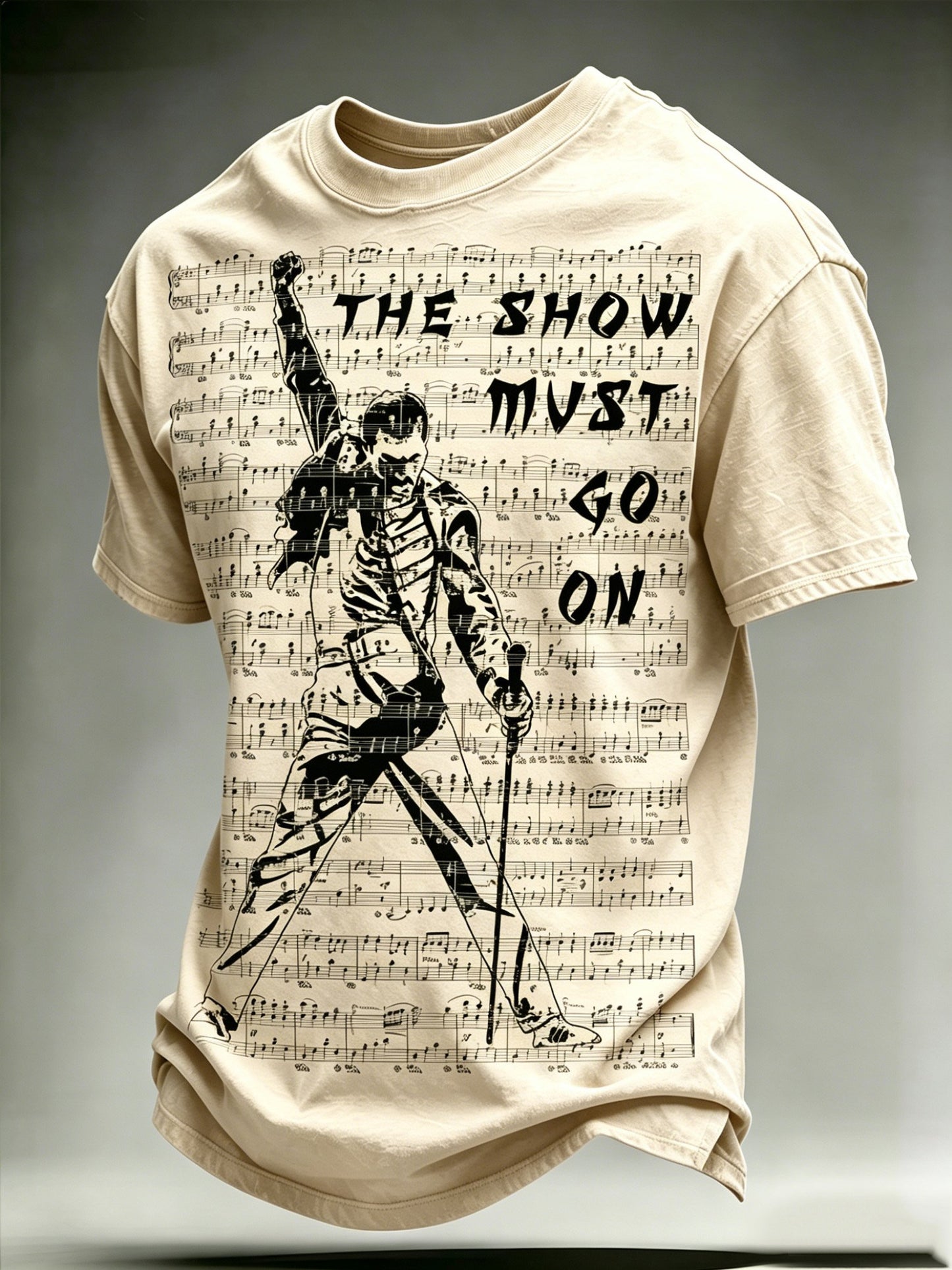 Men's Music-Print Casual Top