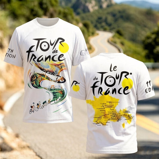 Men's Tour de France Print Crew Neck T-Shirt