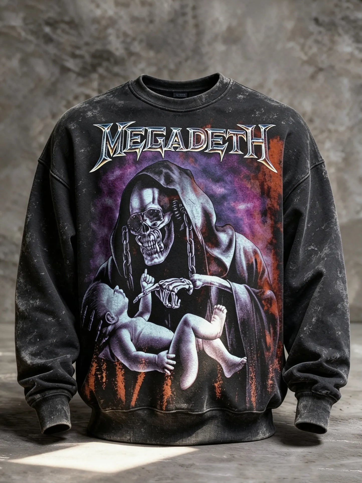 Men's American Thrash Metal Band Print Sweatershirt