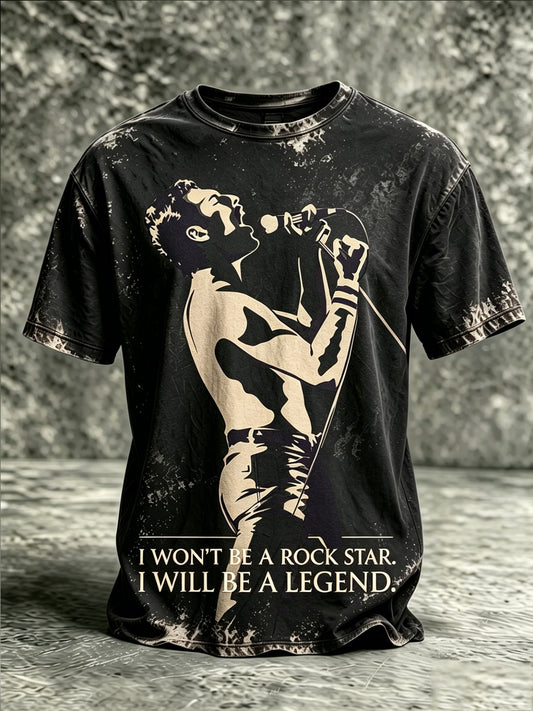 Men's Music-Print Casual Top