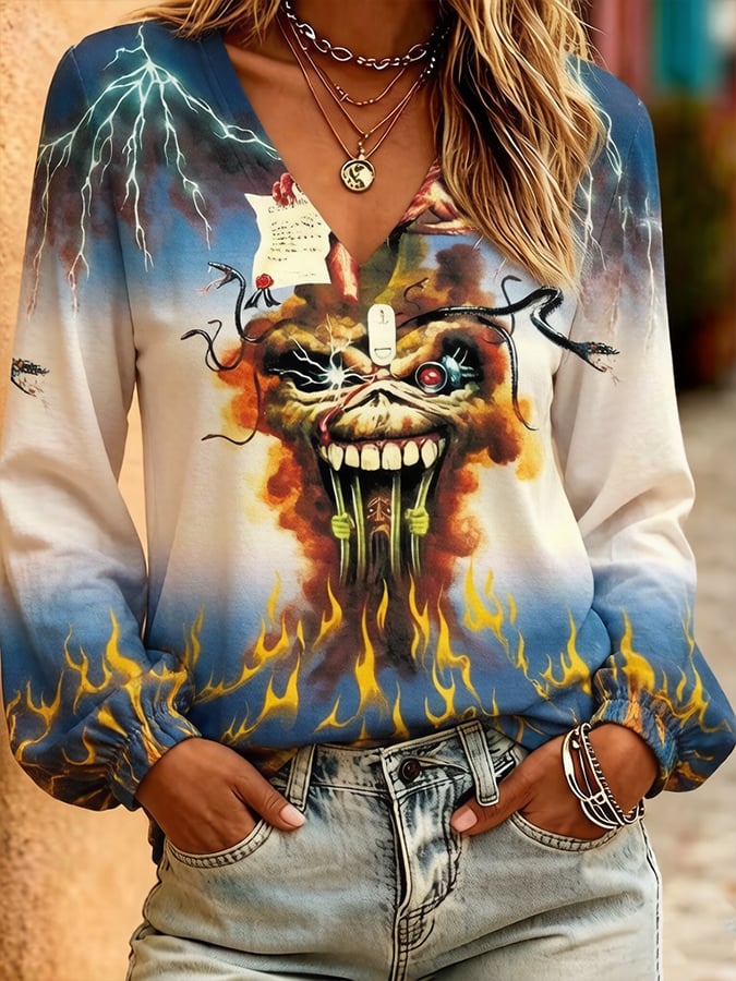 Women's Iron Maiden Tour Long-Sleeve Printed Top