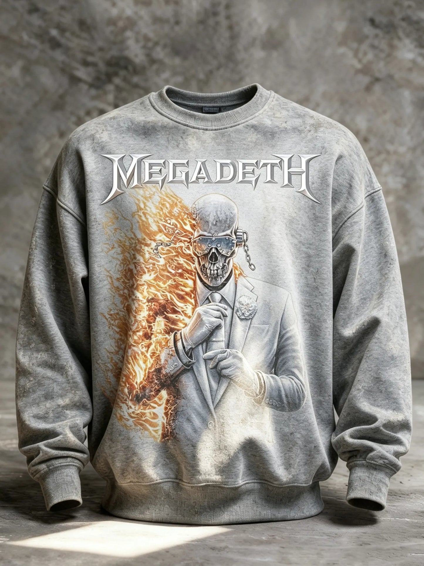 Men's American Thrash Metal Band Print Sweatershirt
