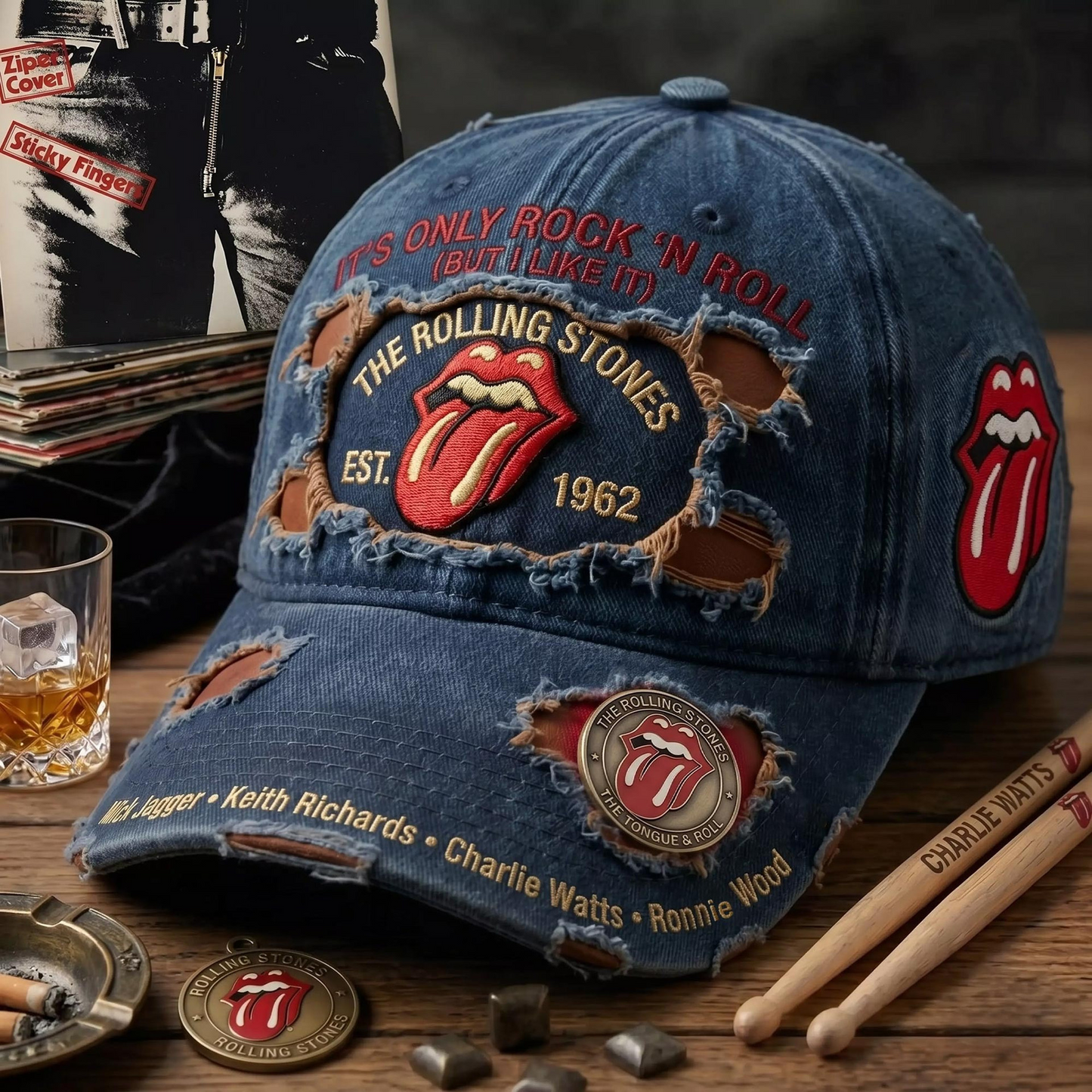 Women's Casual British Rock Band Print Baseball Cap