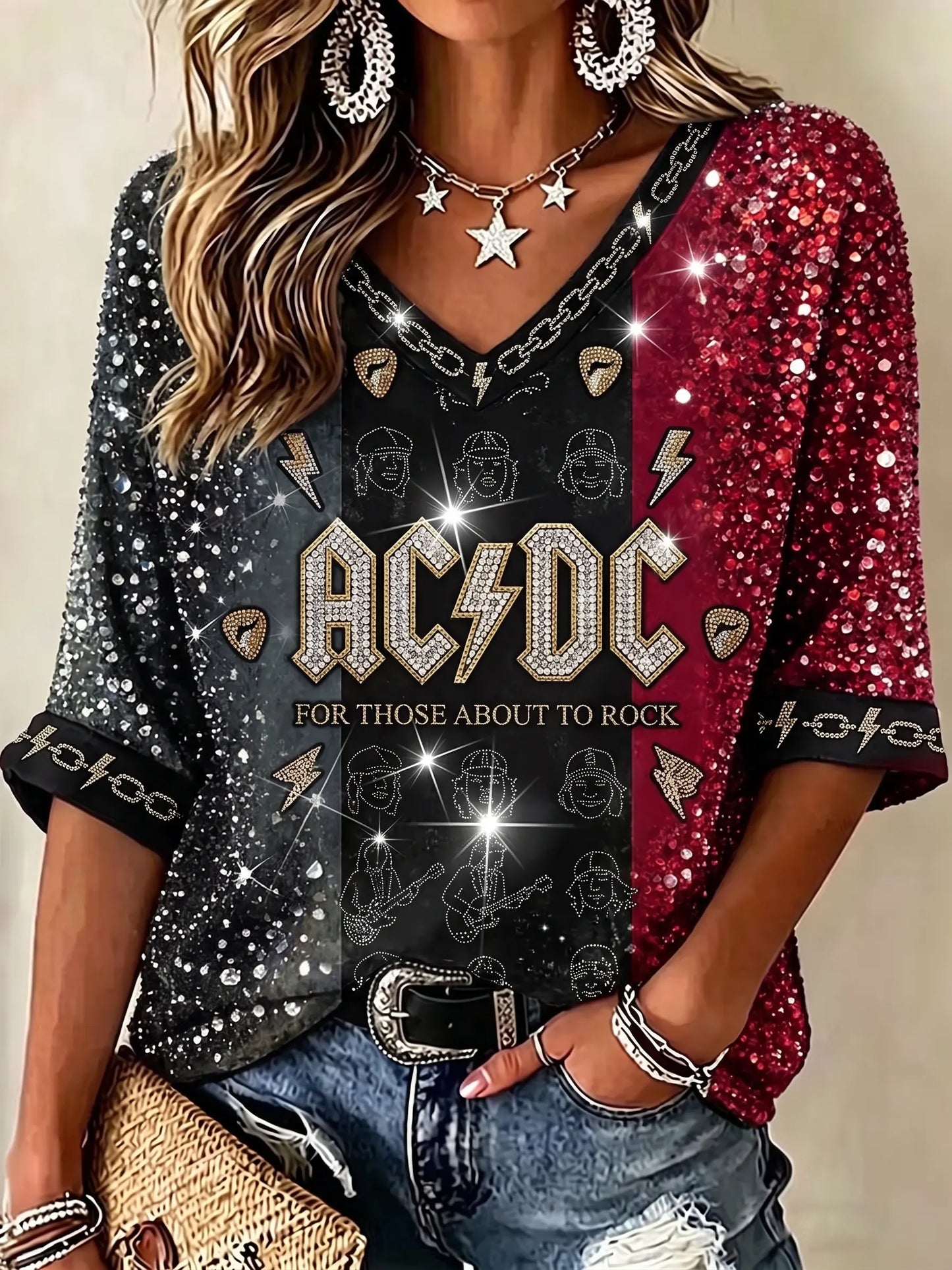 Women's Vintage AC/DC Fan Top
