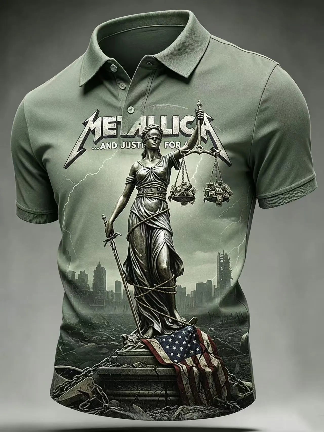 Men's Metallica Fans Print Polo Shirt