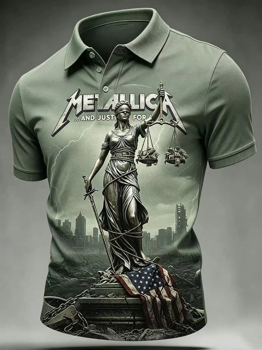 Men's Metallica Fans Print Polo Shirt
