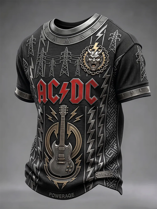 Men's Retro AC/DC Rock Band Fan T-Shirt