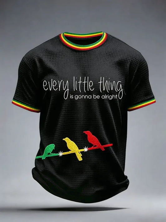 Men's Reggae Music Art Print Waffle T-Shirt