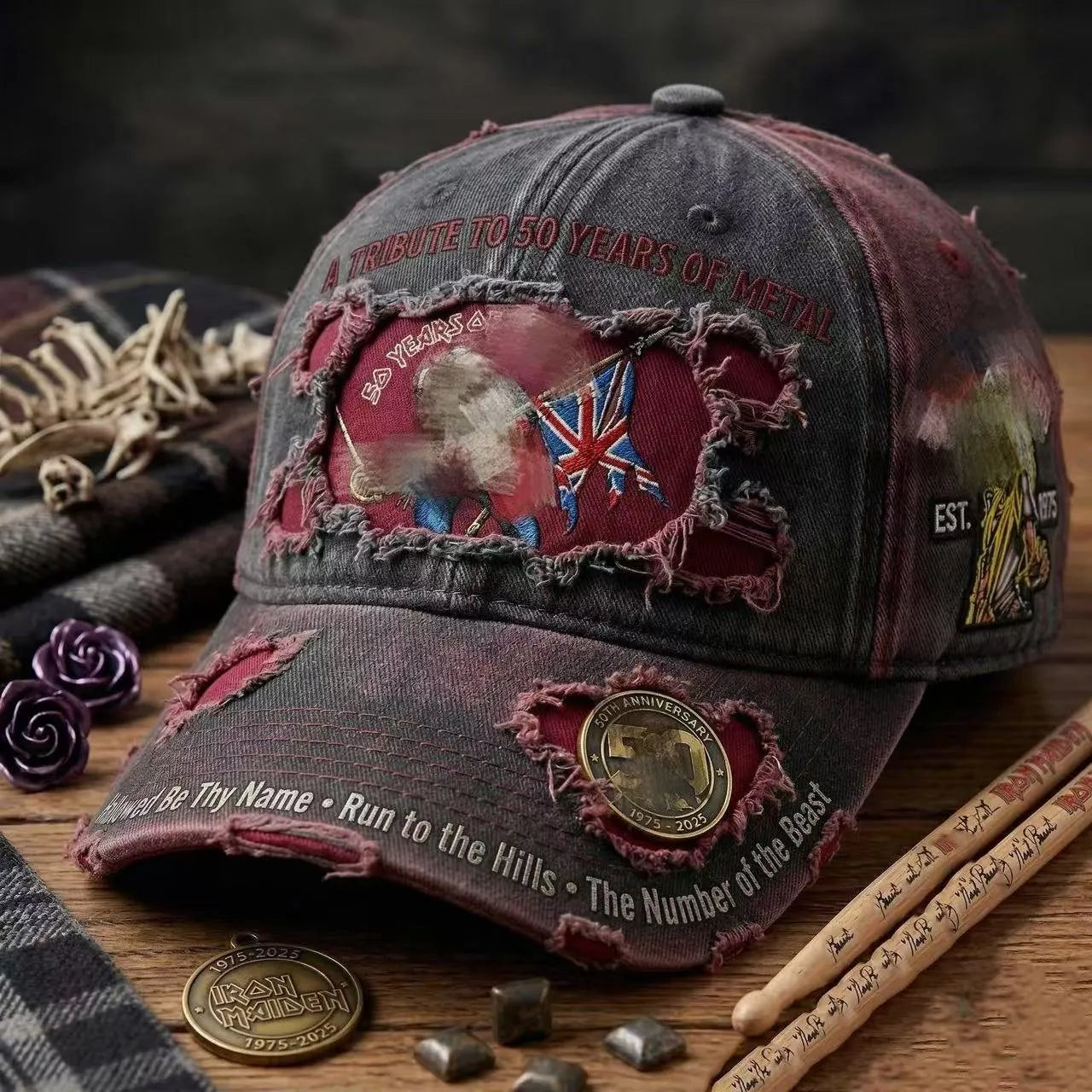 Unisex England Heavy Metal Band 2026 Tour Print Baseball Cap