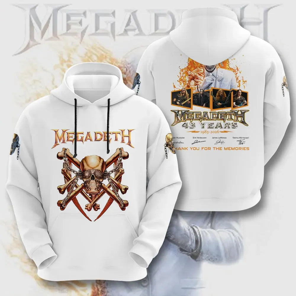 Men's American Thrash Metal Band Print Hoodie