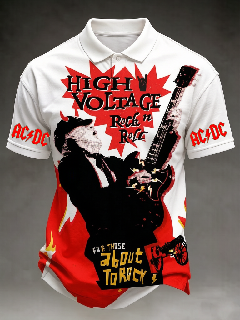 Men's ACDC Print Polo Shirt