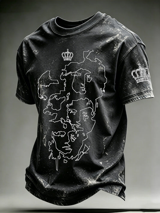 Men's Music-Print Casual Top