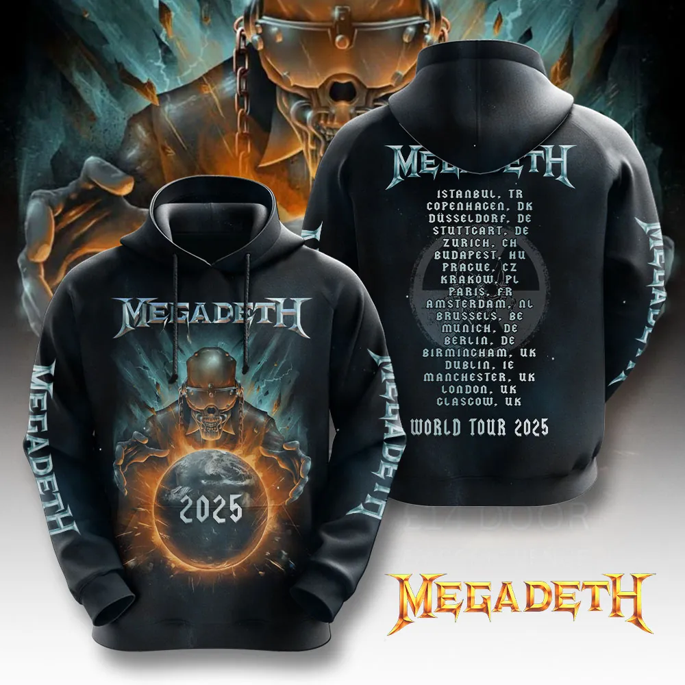 Men's American Thrash Metal Band Print Hoodie