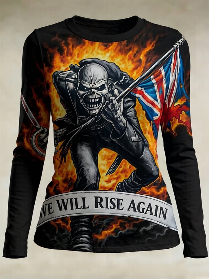 Women's Iron Maiden Tour Crew Neck Short-Sleeve Printed T-Shirt