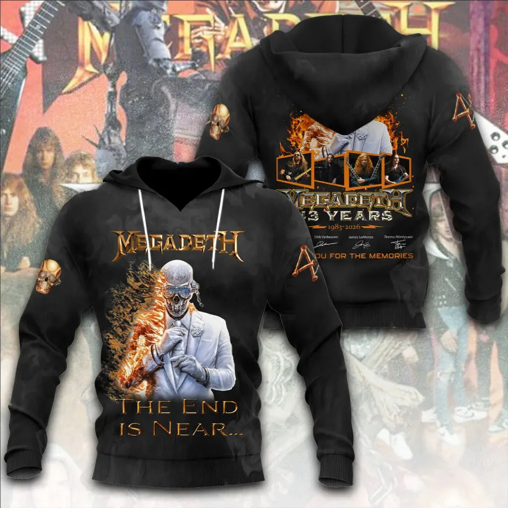 Men's American Thrash Metal Band Print Hoodie