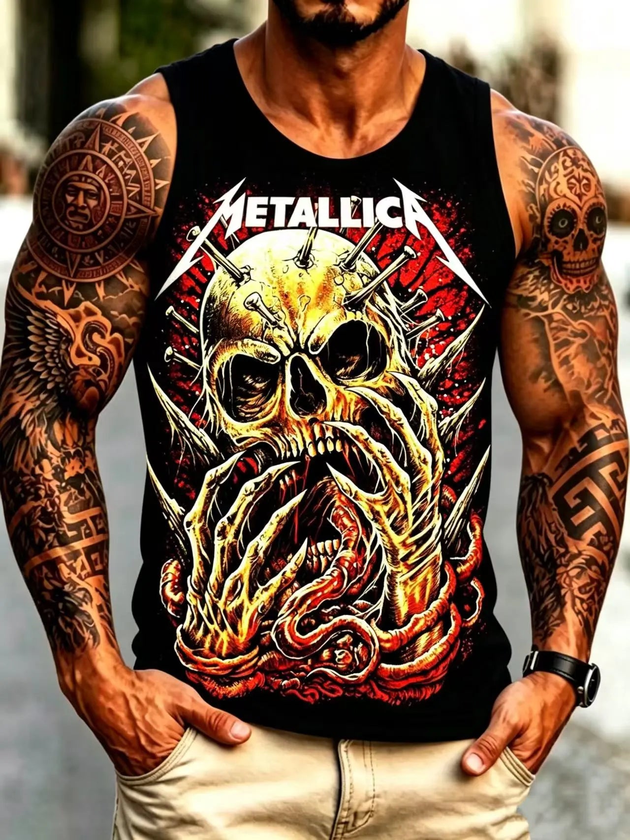 Men's Metallica Fans Print Tank Top