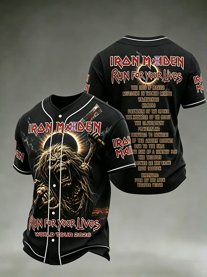 Men's England Heavy Metal Band Print Casual Top