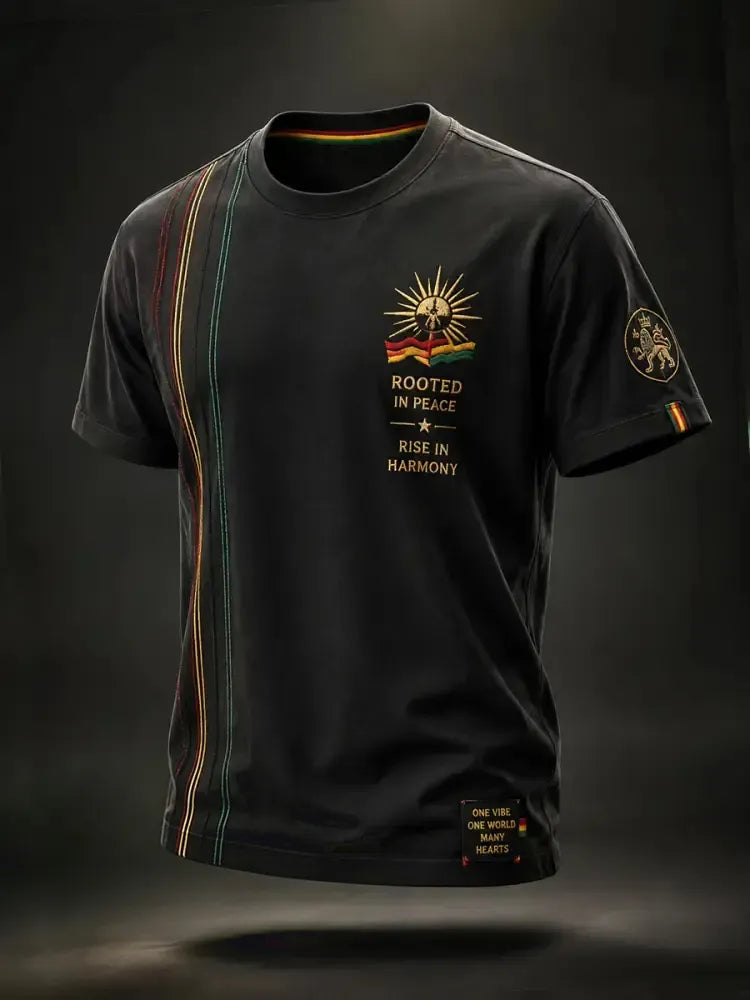 Men's Retro “ROOTED IN PEACE” Casual T-Shirt