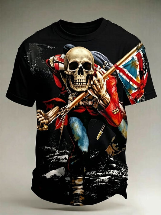 Men's England Heavy Metal Band Tour Crew Neck Short-Sleeve Printed T-Shirt