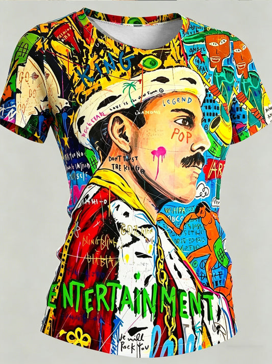 Women's Music-Print Casual Top