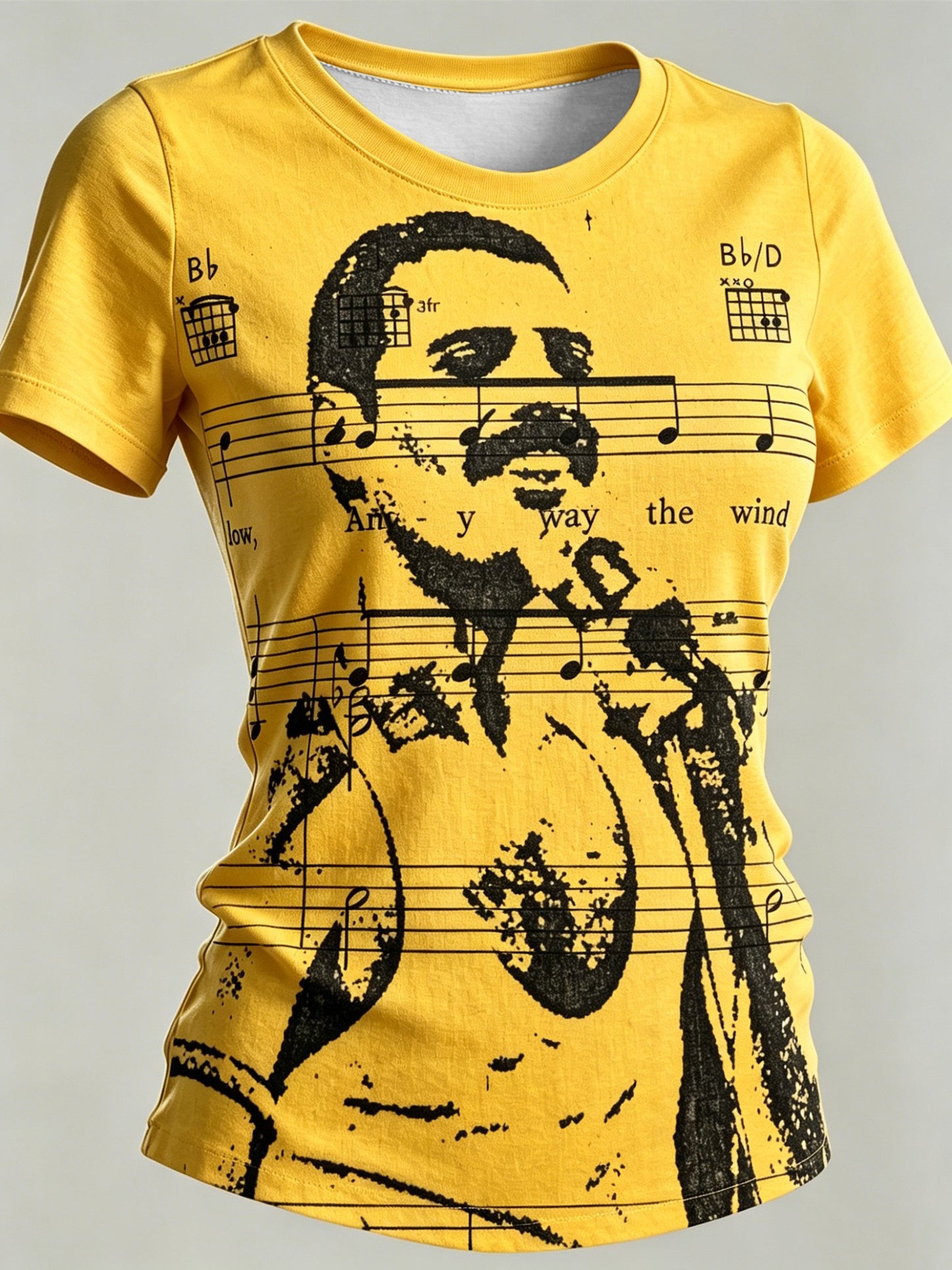 Women's Music-Print Casual Top