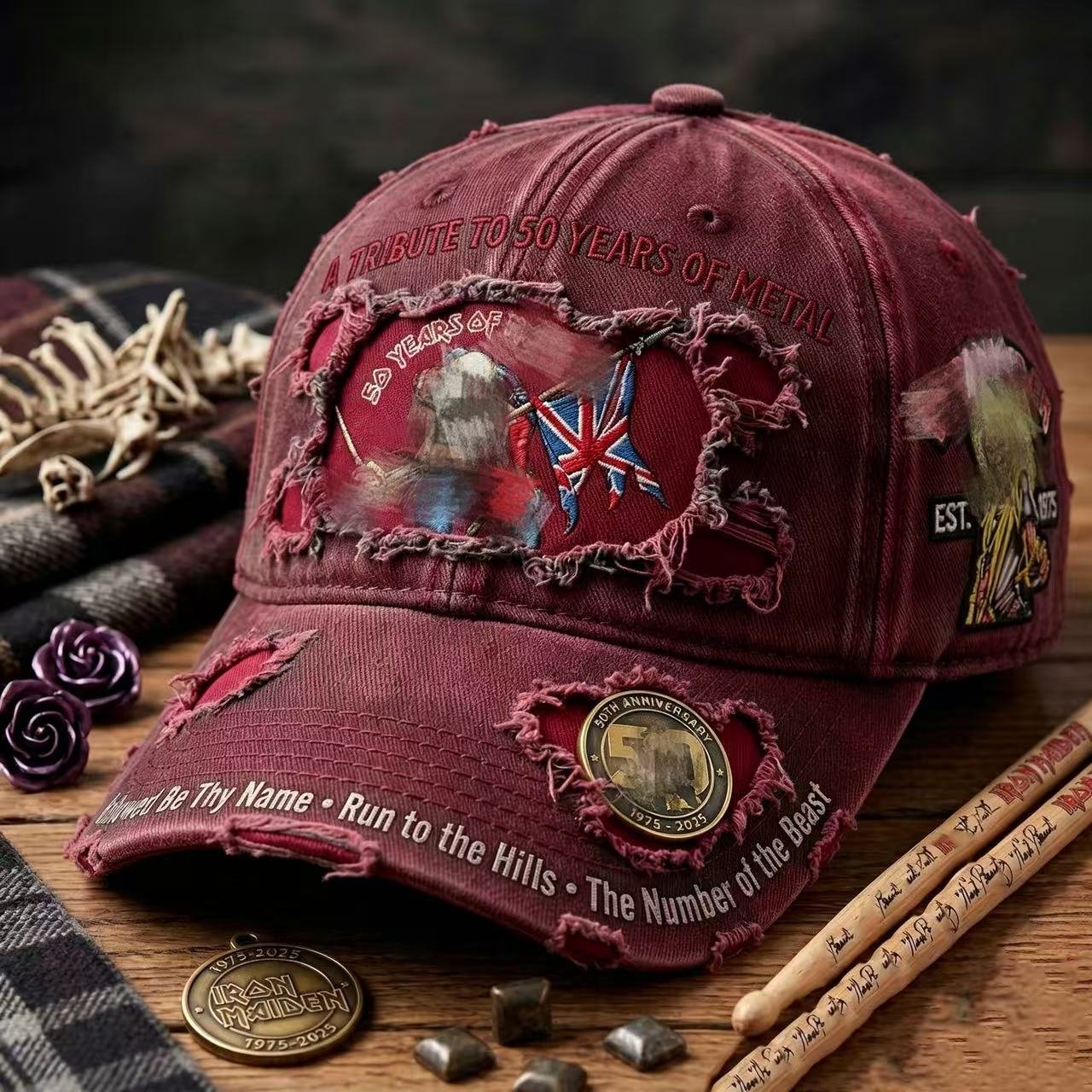 Unisex England Heavy Metal Band 2026 Tour Print Baseball Cap