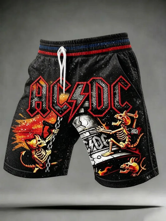 Men's ACDC Print Casual Shorts