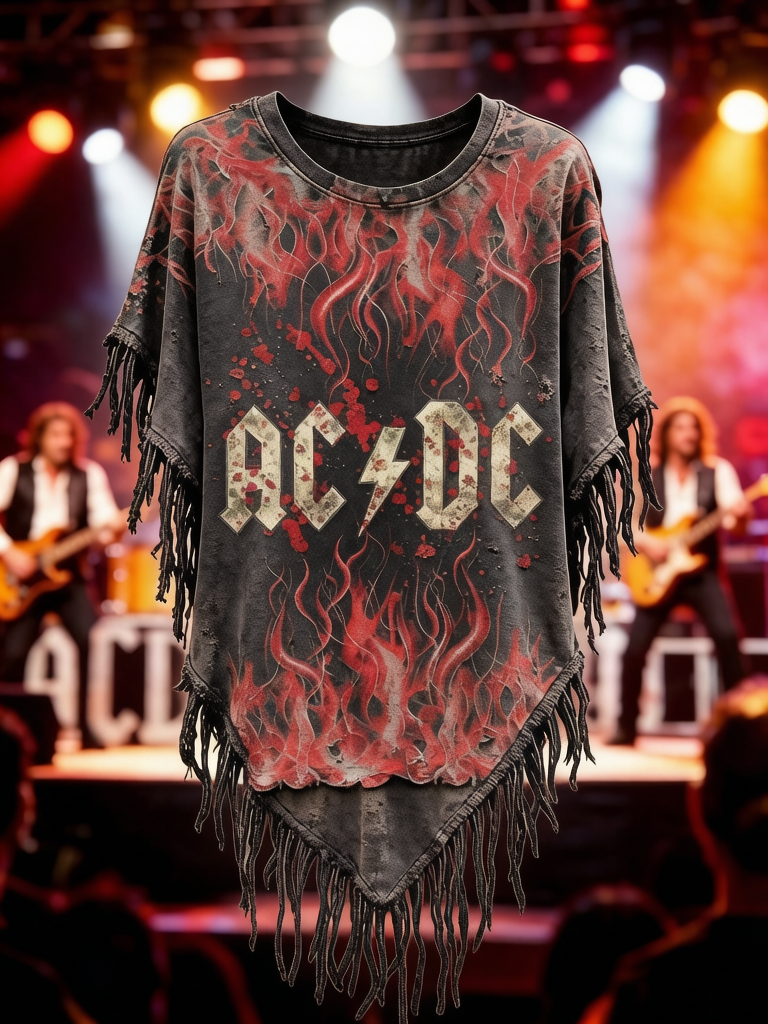 Women's Casual ACDC Print T-Shirt