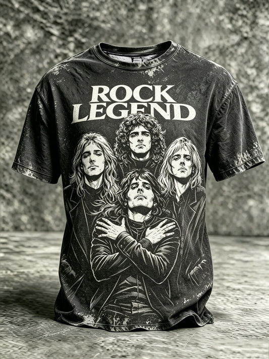 Men's Music-Print Casual Top
