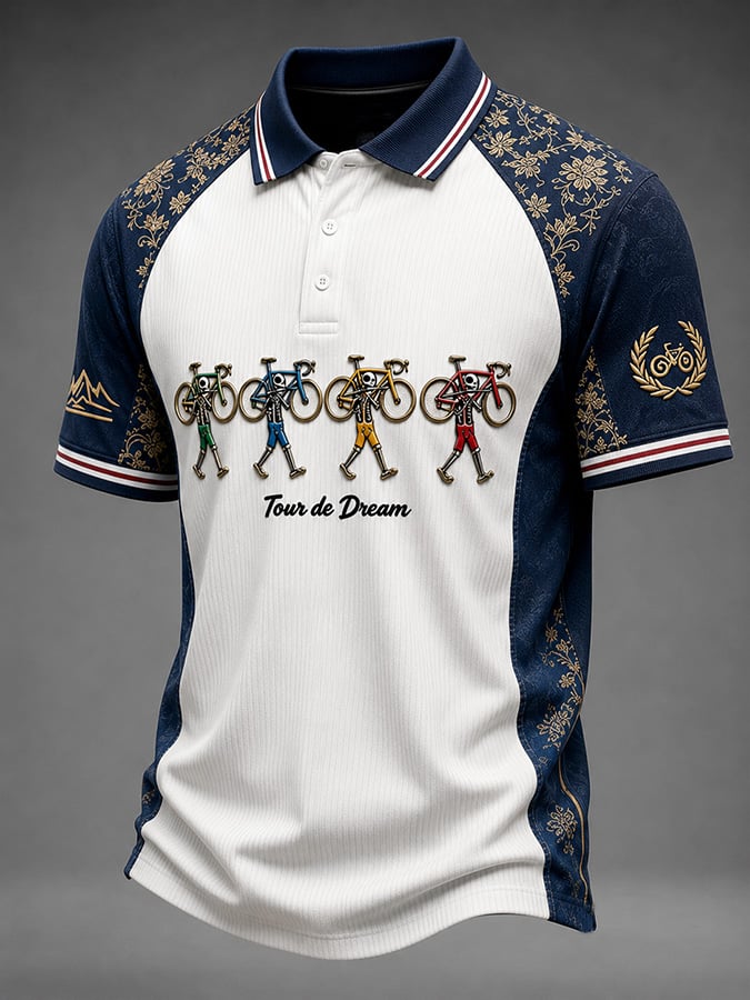 Polo décontracté pour homme avec motif Tour de France