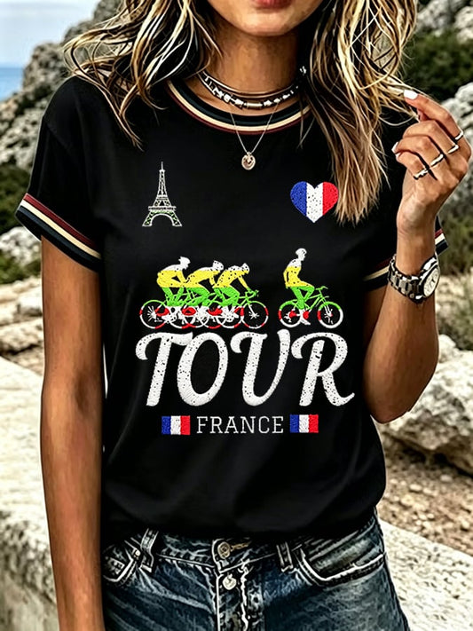 Women's Tour France Print Casual T-Shirt