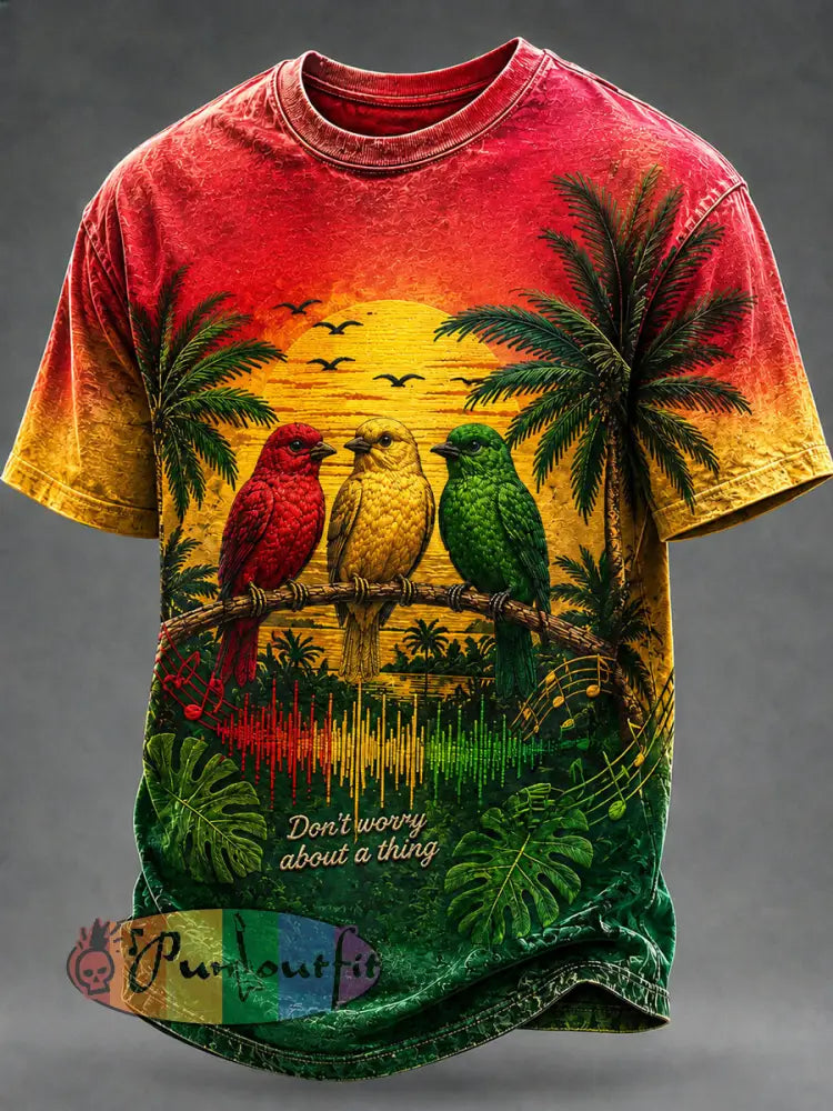 Men's 'Every Little Thing Is Gonna Be Alright' Printed Casual T-Shirt