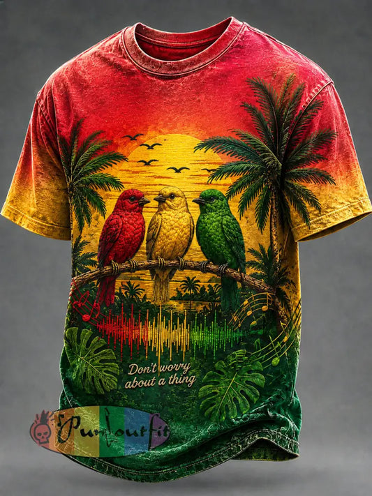 Men's 'Every Little Thing Is Gonna Be Alright' Printed Casual T-Shirt