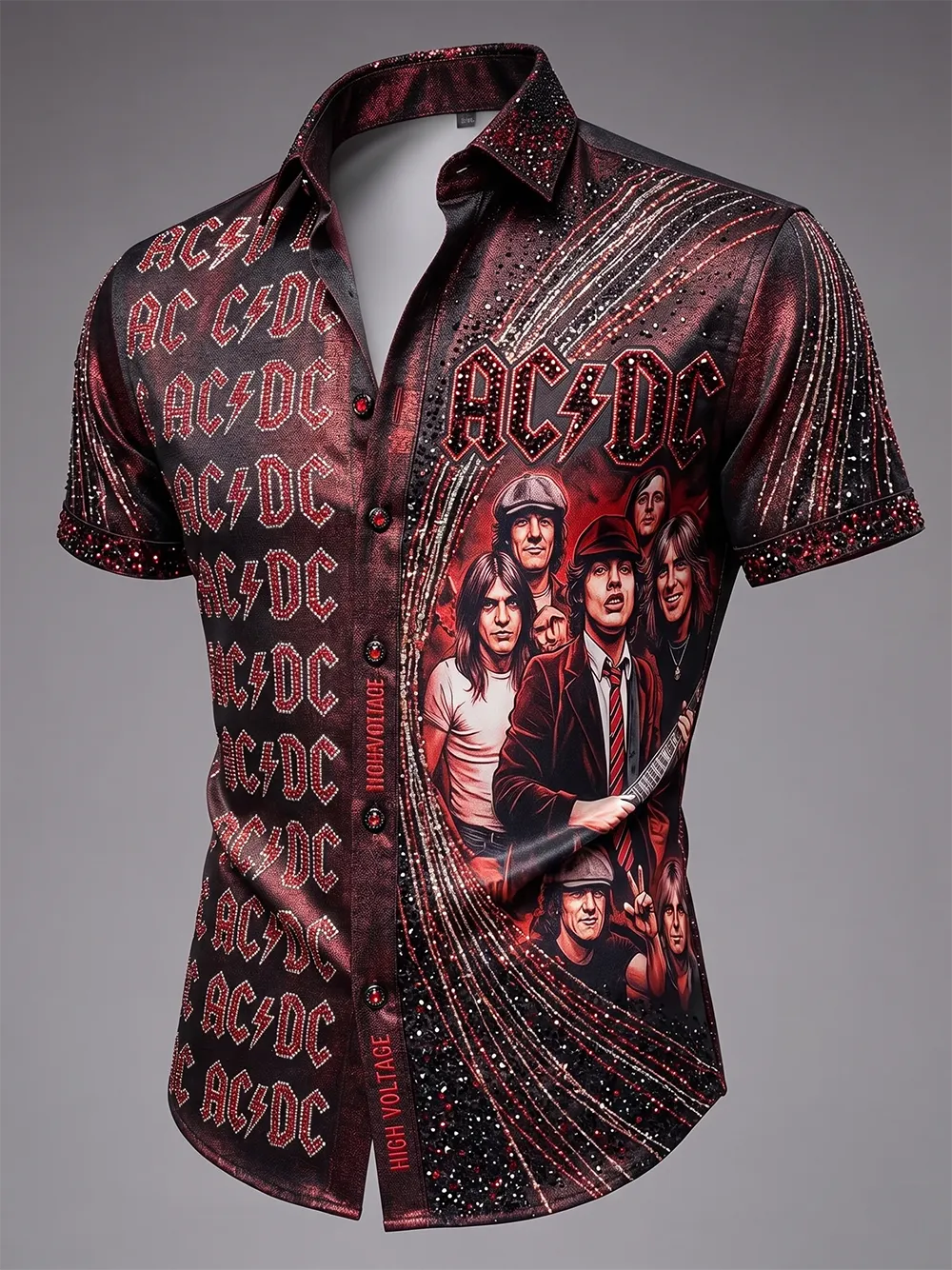 Men's Retro AC/DC Band Rock Fan Shirt
