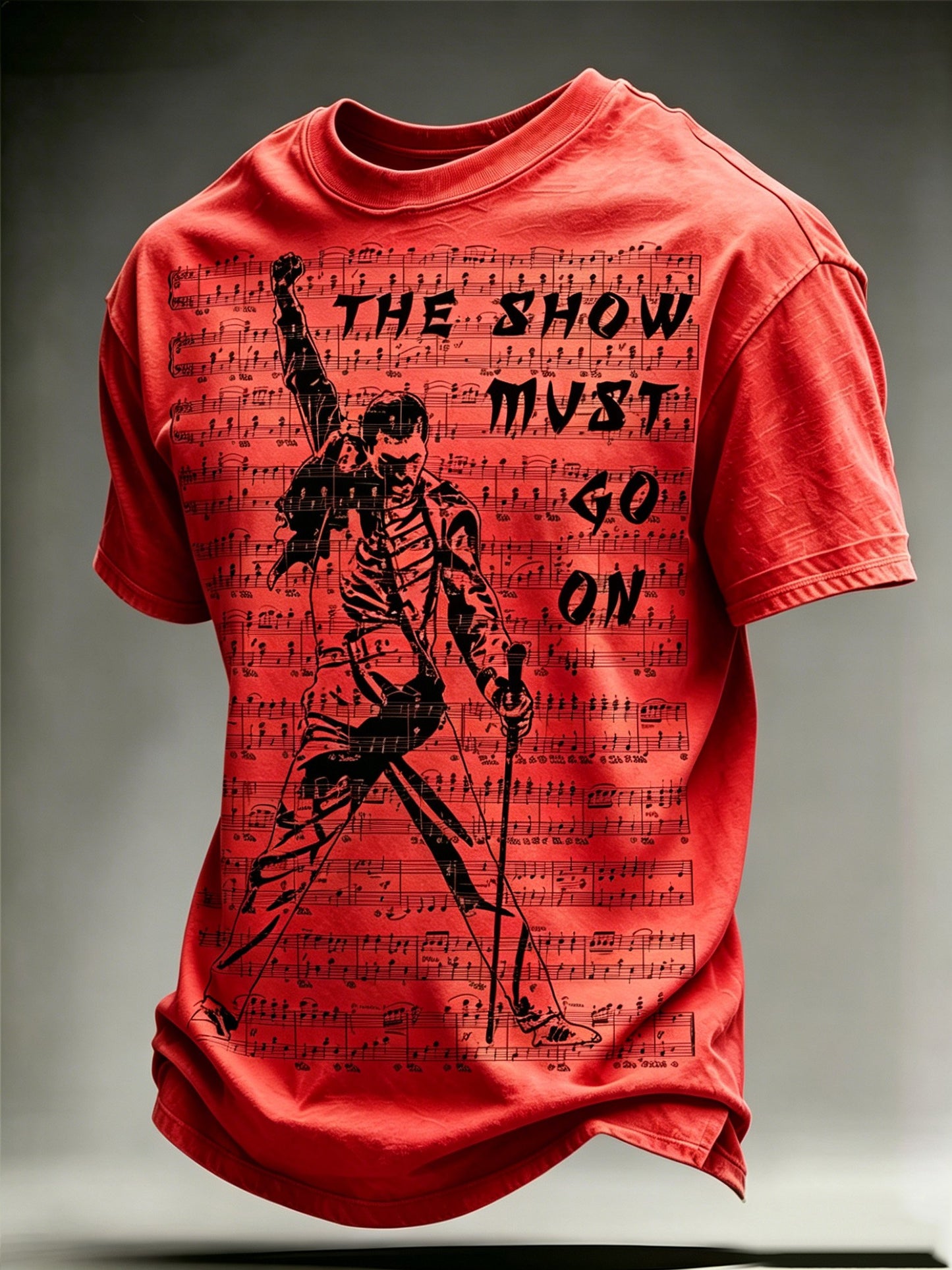 Men's Music-Print Casual Top