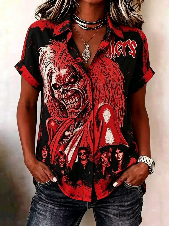 Women's Iron Maiden Fans Print Shirt