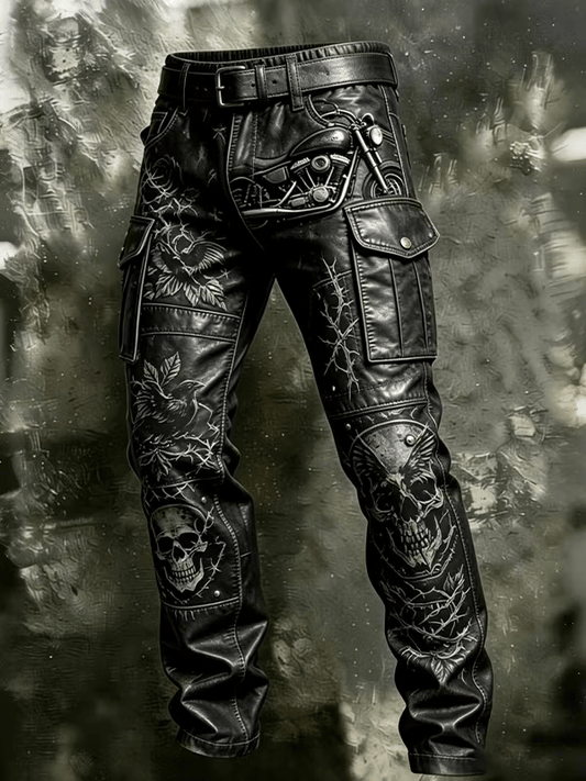 Men's England Heavy Metal Band Print Cargo Pants