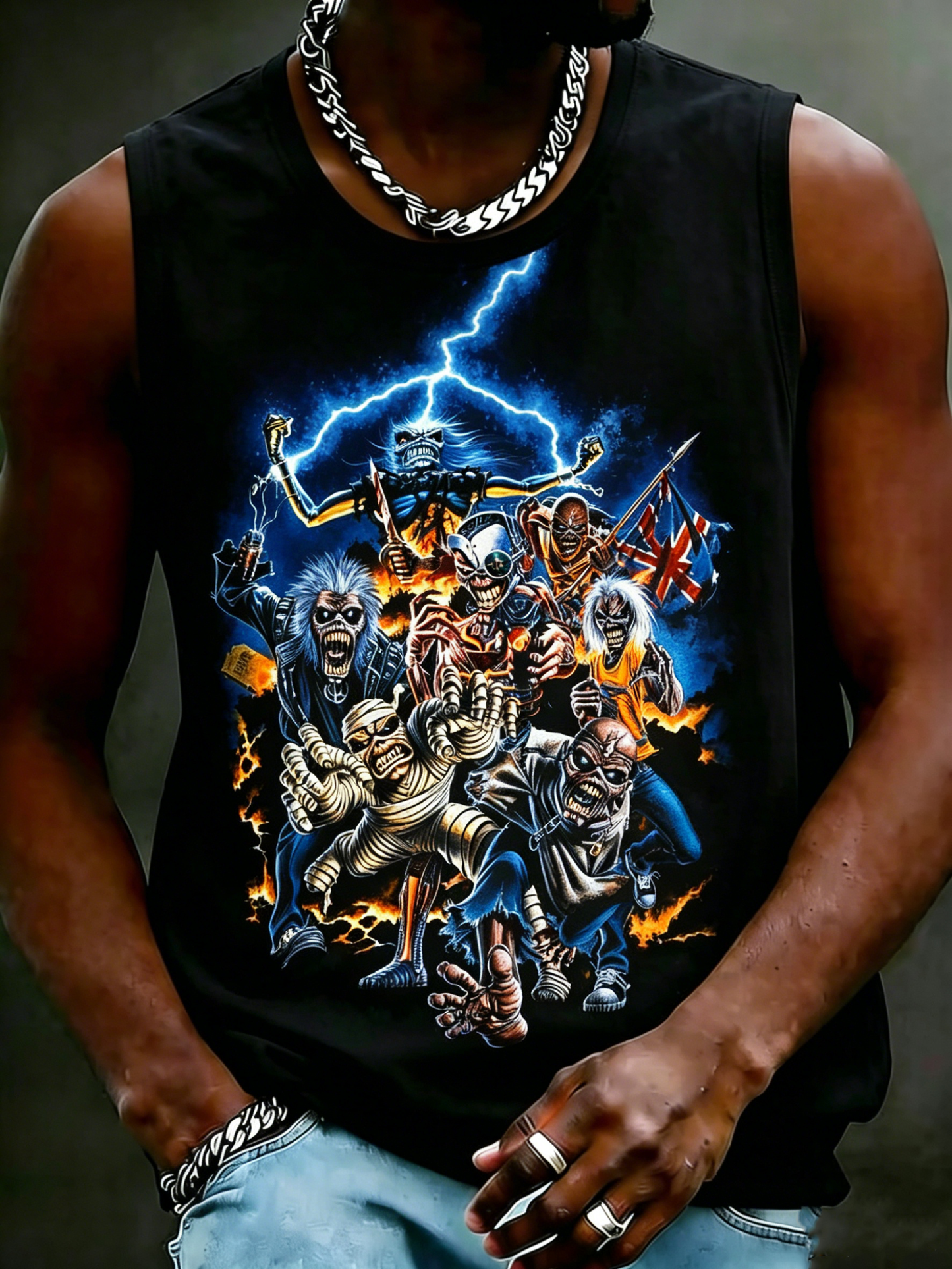 Men's Iron Maiden Fans Print Tank Top