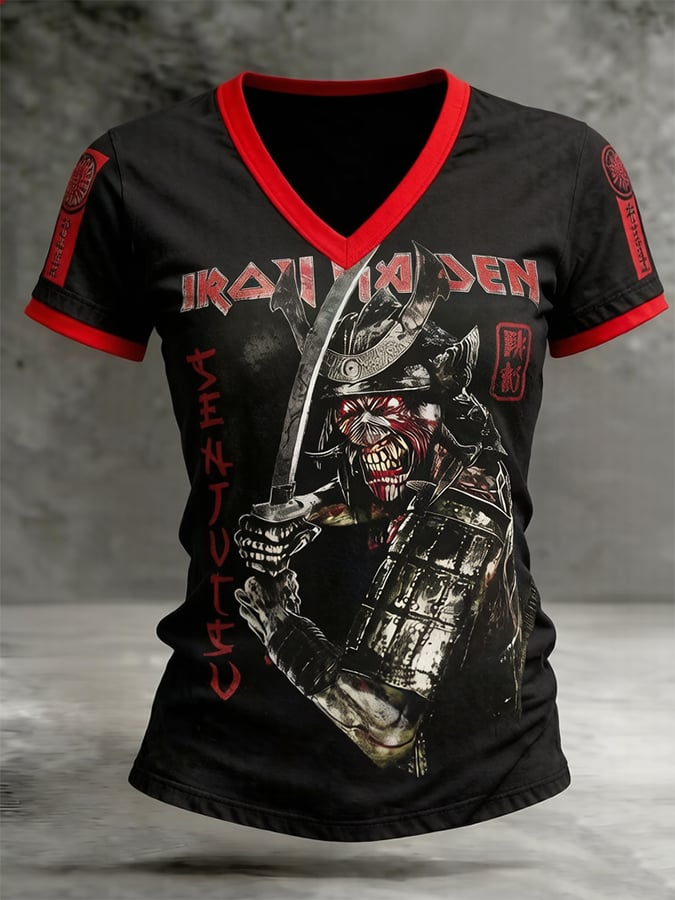 Women's England Heavy Metal Band Short-Sleeve Printed T-Shirt