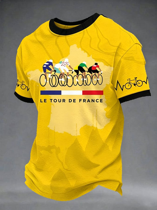 Men's Tour de France Print Casual T-Shirt