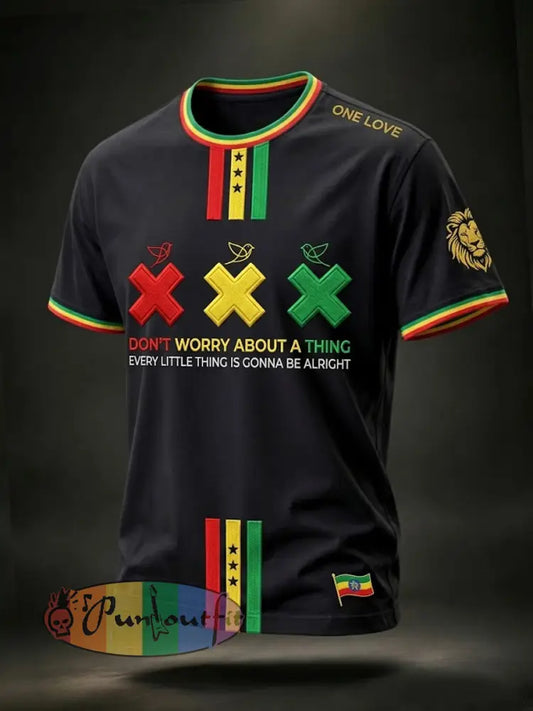 Retro Reggae Music Lover's Artistic Casual T-Shirt