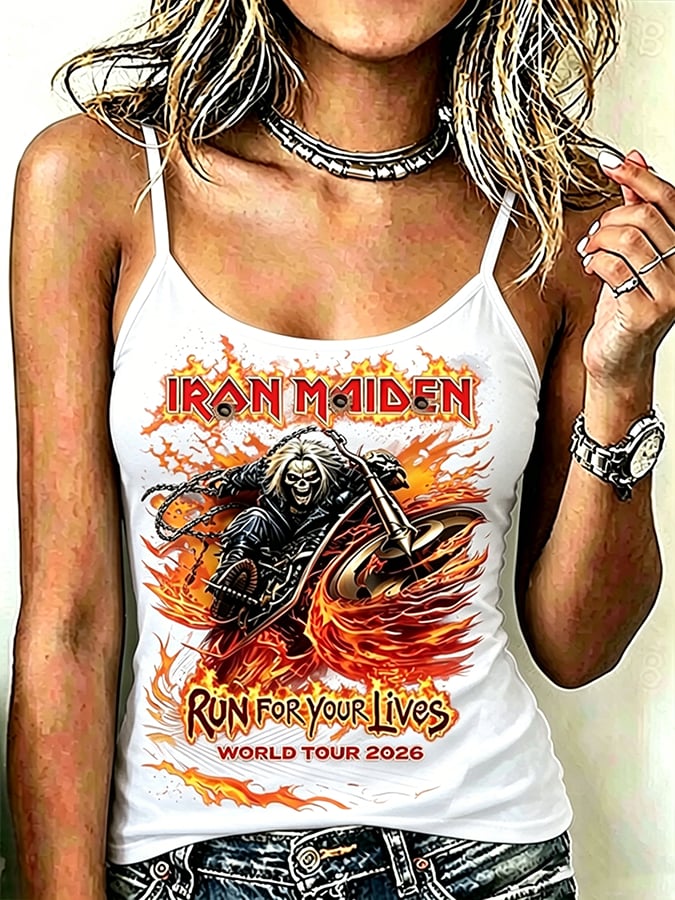 Retro women's Strapless with heavy metal band theme